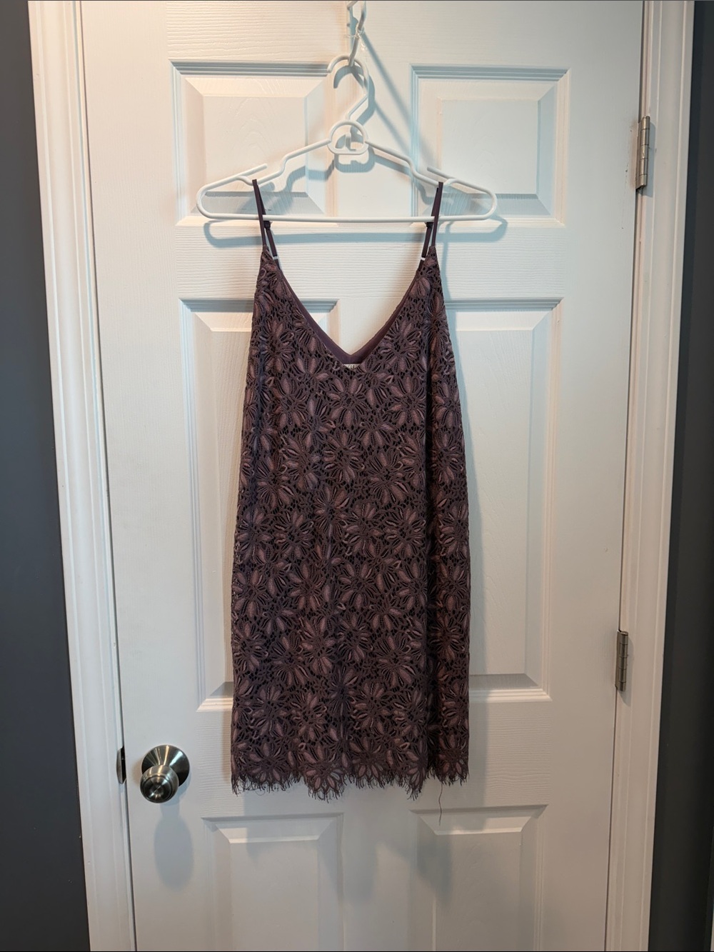 Speechless Dusty Mauve Lace V-Neck Dress
